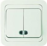 Выключатель 2-кл. СП Mimoza 10А IP20 с подсветкой бел./бел. Makel 12023 Выключатель 2-кл. СП Mimoza 10А IP20 с подсветкой бел./бел. Makel 12023