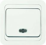 Выключатель 1-кл. СП Mimoza 10А IP20 с подсветкой бел./бел. Makel 12021 Выключатель 1-кл. СП Mimoza 10А IP20 с подсветкой бел./бел. Makel 12021