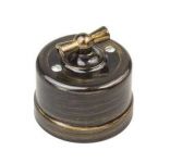 Выключатель проходной поворотный 1-кл. ОП Лизетта 10А IP20 ретро 2 полож. ABS-пластик бронз. Bironi B1-201-25 Выключатель проходной поворотный 1-кл. ОП Лизетта 10А IP20 ретро 2 полож. ABS-пластик бронз. Bironi B1-201-25