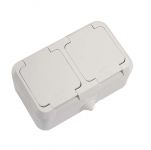 Розетка 2-м ОП 16А IP44 с заземл. п/герм. бел. Makel 18354 Розетка 2-м ОП 16А IP44 с заземл. п/герм. бел. Makel 18354