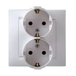 Розетка 2-м СП Simon15 16А IP20 250В с заземл. винт. клеммы бел. Simon 1590459-030 Розетка 2-м СП Simon15 16А IP20 250В с заземл. винт. клеммы бел. Simon 1590459-030