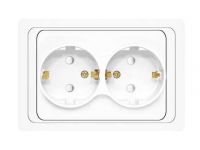 Розетка 2-м СП Валери 16А IP20 с заземл. защ. шторки бел. UNIVersal В0128x Розетка 2-м СП Валери 16А IP20 с заземл. защ. шторки бел. UNIVersal В0128x