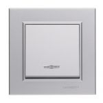 Выключатель 1-кл. СП Karea 10А IP20 сереб. с подсветкой Makel 56065021 Выключатель 1-кл. СП Karea 10А IP20 сереб. с подсветкой Makel 56065021