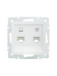 Розетка компьютерная + телефонная 1-м СП Vesna механизм бел. LEZARD 742-0288-143 Розетка компьютерная + телефонная 1-м СП Vesna механизм бел. LEZARD 742-0288-143