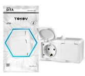 Розетка 2-м ОП Dita 16А IP54 250В с заземл. с крышкой бел. TOKOV ELECTRIC TKL-DT-R2Z-C01-IP54 Розетка 2-м ОП Dita 16А IP54 250В с заземл. с крышкой бел. TOKOV ELECTRIC TKL-DT-R2Z-C01-IP54