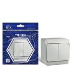 Выключатель 2-кл. ОП Nix 10А IP54 250В сер. TOKOV ELECTRIC TKE-NX-V2-C06-IP54 Выключатель 2-кл. ОП Nix 10А IP54 250В сер. TOKOV ELECTRIC TKE-NX-V2-C06-IP54