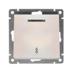 Переключатель проходной 1-кл. СП Афина 10А IP20 с подсветкой механизм жемчуг Universal A0125-OBr Переключатель проходной 1-кл. СП Афина 10А IP20 с подсветкой механизм жемчуг Universal A0125-OBr