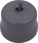 Выключатель проходной 1-кл. (тумблерный) пластик титан Bironi B1-231-26 Выключатель проходной 1-кл. (тумблерный) пластик титан Bironi B1-231-26