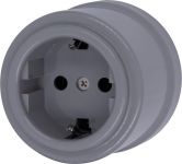 Розетка З-кл. пластик титан Bironi B1-101-26 Розетка З-кл. пластик титан Bironi B1-101-26