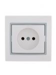 Розетка 1-м СП Mira 16А IP20 без заземл. с сер. вставкой керамика бел. LEZARD 701-0215-121 Розетка 1-м СП Mira 16А IP20 без заземл. с сер. вставкой керамика бел. LEZARD 701-0215-121