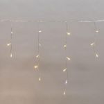 Гирлянда светодиодная "Айсикл" (бахрома) 25х0.6м 588LED тепл. бел. 11.9Вт 230В IP44 эффект мерцания провод прозр. Neon-Night 255-596