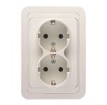 Розетка 2-м СП Mimoza 16А IP20 с заземл. бел./бел. Makel 12082 Розетка 2-м СП Mimoza 16А IP20 с заземл. бел./бел. Makel 12082