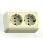 Розетка 2-м ОП Оптима РА16-374 16А IP20 с заземл. с монтаж. пластиной сл. кость Кунцево 8038 Розетка 2-м ОП Оптима РА16-374 16А IP20 с заземл. с монтаж. пластиной сл. кость Кунцево 8038