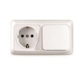 Блок ОП Олимп 1-кл. вык.+ роз. с заземл. горизонт. бел. UNIVersal О0032 Блок ОП Олимп 1-кл. вык.+ роз. с заземл. горизонт. бел. UNIVersal О0032