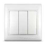 Выключатель 3-кл. СП Севиль 10А IP20 бел. UNIVersal С0043 Выключатель 3-кл. СП Севиль 10А IP20 бел. UNIVersal С0043