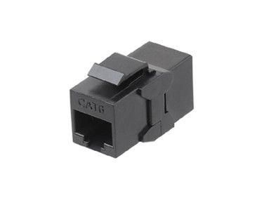 Адаптер проходной (coupler) Keystone Jack RJ45 (8P8C) кат.6 4 пары CA2-KJ-C6-BK черн. Hyperline 444915