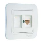 Розетка компьютерная 2-м СП Lillium 16А IP20 кат.5E + гнездо бел./бел. Makel 70035 Розетка компьютерная 2-м СП Lillium 16А IP20 кат.5E + гнездо бел./бел. Makel 70035