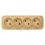 Розетка 4-м ОП 10А IP20 без заземл. сосна IONICH 1456 Розетка 4-м ОП 10А IP20 без заземл. сосна IONICH 1456