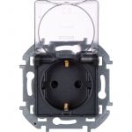 Розетка 1-м СП Inspiria 16А IP44 250В 2P+E защ. шторки с крышкой немецк. стандарт механизм антрацит Leg 673743 Розетка 1-м СП Inspiria 16А IP44 250В 2P+E защ. шторки с крышкой немецк. стандарт механизм антрацит Leg 673743