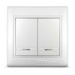 Выключатель 2-кл. СП Севиль 10А IP20 с подсветкой бел. UNIVersal С0123 Выключатель 2-кл. СП Севиль 10А IP20 с подсветкой бел. UNIVersal С0123