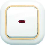 Выключатель 1-кл. СП Валентина 10А IP20 С16-068 с индикацией бел./зол. Кунцево 7646 Выключатель 1-кл. СП Валентина 10А IP20 С16-068 с индикацией бел./зол. Кунцево 7646