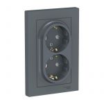 Розетка 2-м СП AtlasDesign 16А IP20 с заземл. защ. шторки в сборе грифель SE ATN000726 Розетка 2-м СП AtlasDesign 16А IP20 с заземл. защ. шторки в сборе грифель SE ATN000726