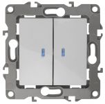 Выключатель 2-кл. СП Эра12 12-1105-01 10А IP20 250В 10AX с подсветкой механизм бел. Эра Б0014657 Выключатель 2-кл. СП Эра12 12-1105-01 10А IP20 250В 10AX с подсветкой механизм бел. Эра Б0014657