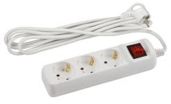 Удлинитель электрический U-3es-5m-3x1.5 с заземлением с выключателем 3 розетки 5м ПВС 3х1.5кв.мм 16А Эра Б0044041 Удлинитель электрический U-3es-5m-3x1.5 с заземлением с выключателем 3 розетки 5м ПВС 3х1.5кв.мм 16А Эра Б0044041