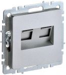 Розетка компьютерная двойная СП RJ45 кат.5E BRITE РК10-2-БрА алюм. IEK BR-K20-1-K47 Розетка компьютерная двойная СП RJ45 кат.5E BRITE РК10-2-БрА алюм. IEK BR-K20-1-K47