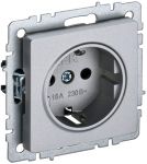 Розетка BRITE РС11-1-0-БрА 16А с заземл. без защ. шторки алюм. IEK BR-R11-16-K47 Розетка BRITE РС11-1-0-БрА 16А с заземл. без защ. шторки алюм. IEK BR-R11-16-K47