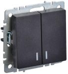 Выключатель 2-кл. СП BRITE ВС10-2-1-БрЧ 10А с инд. черн. IEK BR-V20-1-10-K02 Выключатель 2-кл. СП BRITE ВС10-2-1-БрЧ 10А с инд. черн. IEK BR-V20-1-10-K02