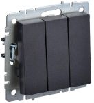 Выключатель 3-кл. СП BRITE ВС10-3-0-БрЧ 10А черн. IEK BR-V30-0-10-K02 Выключатель 3-кл. СП BRITE ВС10-3-0-БрЧ 10А черн. IEK BR-V30-0-10-K02