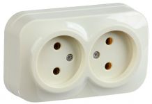 Розетка 2-м ОП GLORY РС22-2-ХК 10А без заземл. крем. IEK ERH20-K33-10 Розетка 2-м ОП GLORY РС22-2-ХК 10А без заземл. крем. IEK ERH20-K33-10