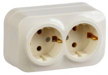 Розетка 2-м ОП GLORY РС22-3-ХК 16А с заземл. крем. IEK ERH21-K33-16 Розетка 2-м ОП GLORY РС22-3-ХК 16А с заземл. крем. IEK ERH21-K33-16