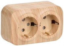 Розетка 2-м ОП GLORY РСш22-3-ХС 16А с заземл. защ. шторки сосна IEK ERH24-K34-16 Розетка 2-м ОП GLORY РСш22-3-ХС 16А с заземл. защ. шторки сосна IEK ERH24-K34-16