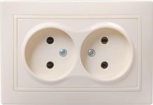 Розетка 2-м СП Кварта 10А IP20 без заземл. без защ. шторок крем. IEK ERK23-K33-10-DM Розетка 2-м СП Кварта 10А IP20 без заземл. без защ. шторок крем. IEK ERK23-K33-10-DM