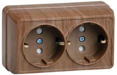 Розетка 2-м ОП Октава РСш22-3-ОД 16А IP20 с заземл. защ. шторки дуб IEK ERO24-K04-16-DC Розетка 2-м ОП Октава РСш22-3-ОД 16А IP20 с заземл. защ. шторки дуб IEK ERO24-K04-16-DC