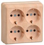 Розетка 4-м ОП Октава РС24-3-ОС 16А IP20 с заземл. сосна IEK ERO41-K03-16-DC Розетка 4-м ОП Октава РС24-3-ОС 16А IP20 с заземл. сосна IEK ERO41-K03-16-DC