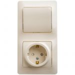 Блок комбинированный Glossa (розетка защ. шторки с заземл. + 1-кл. выкл.) беж. SE GSL000270 Блок комбинированный Glossa (розетка защ. шторки с заземл. + 1-кл. выкл.) беж. SE GSL000270