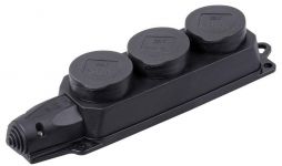 Колодка удлинителя 3-м IP44 Омега РБ33-1-0м с защ. крышкой каучук IEK PKR61-016-2-K02 Колодка удлинителя 3-м IP44 Омега РБ33-1-0м с защ. крышкой каучук IEK PKR61-016-2-K02
