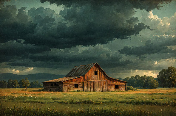 Деревянный сарай уязвим для молнии